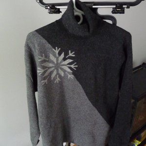 NAUTICA VINTAGE women's oversized wool turtle neck grey color pullover size M